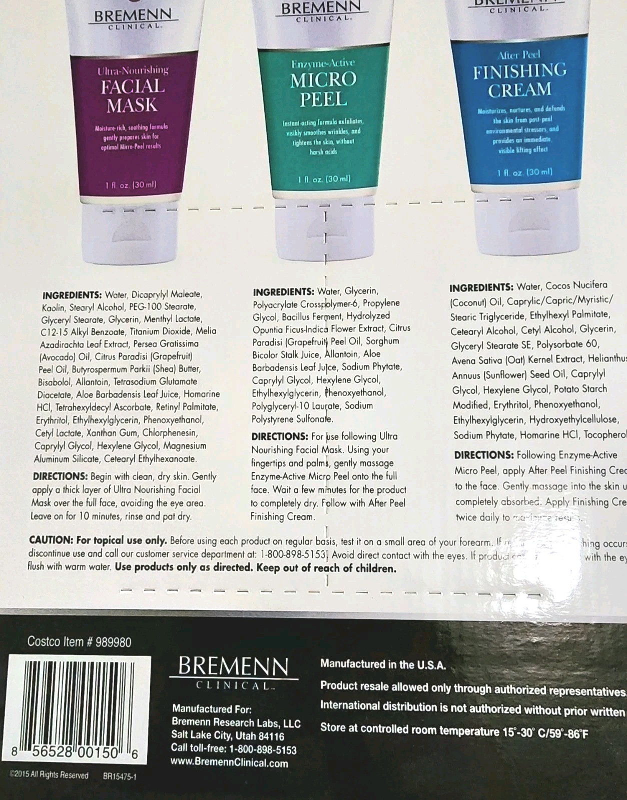 Bremenn Clinical Micro Peel System, 3 Piece, 4 Weekly Treatments NEW SEALED
