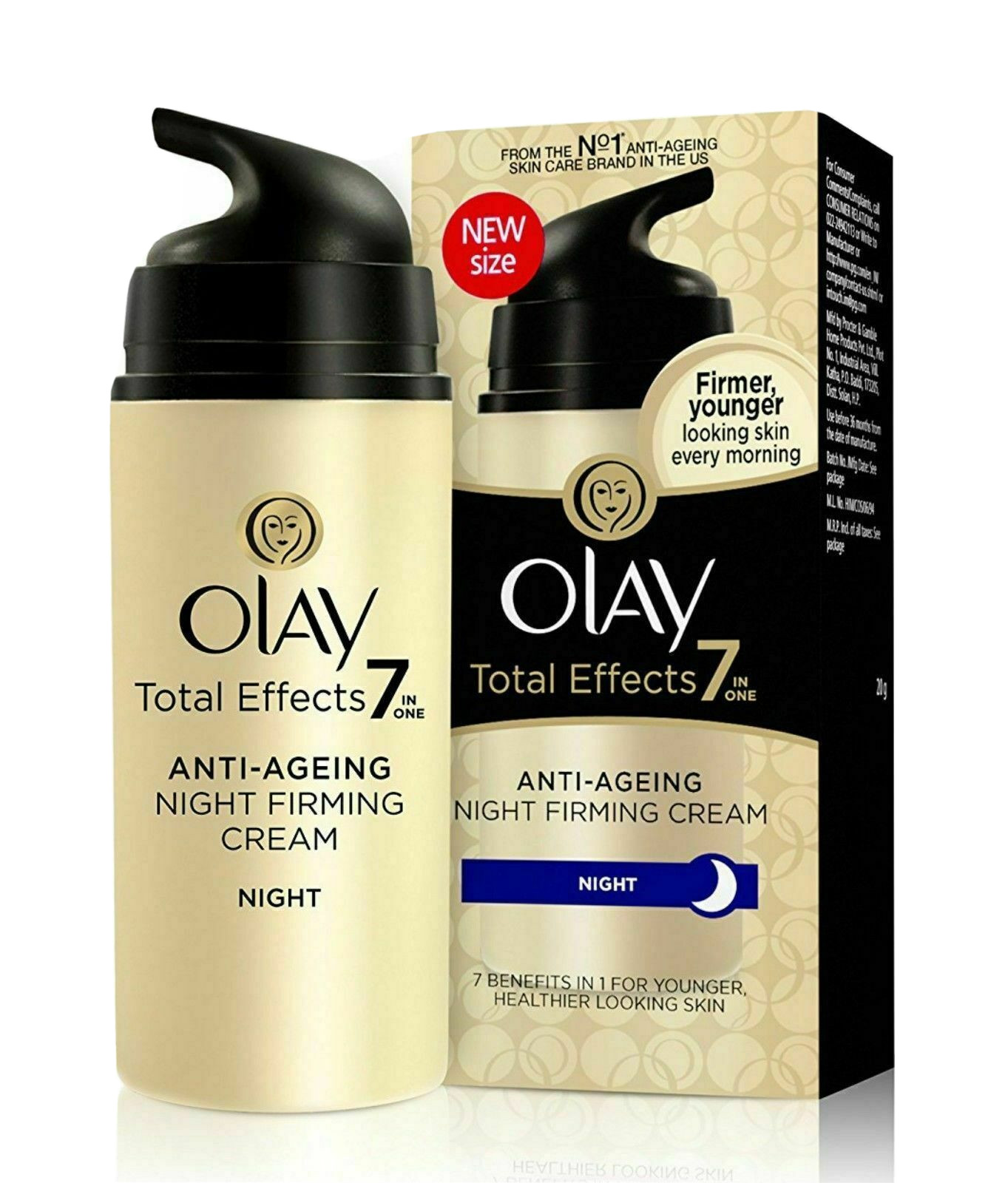 2 x Olay Total Effects 7- in -1 Anti Ageing Night Firming Skin Cream,20 gm FSST
