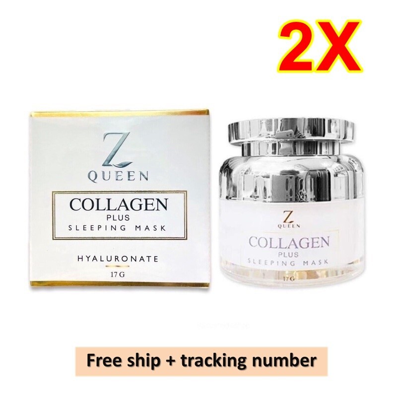 2X NEW Z Queen Collagen Sleeping Mask Plus Formula Hyaluron Ginseng Arbutin 17g