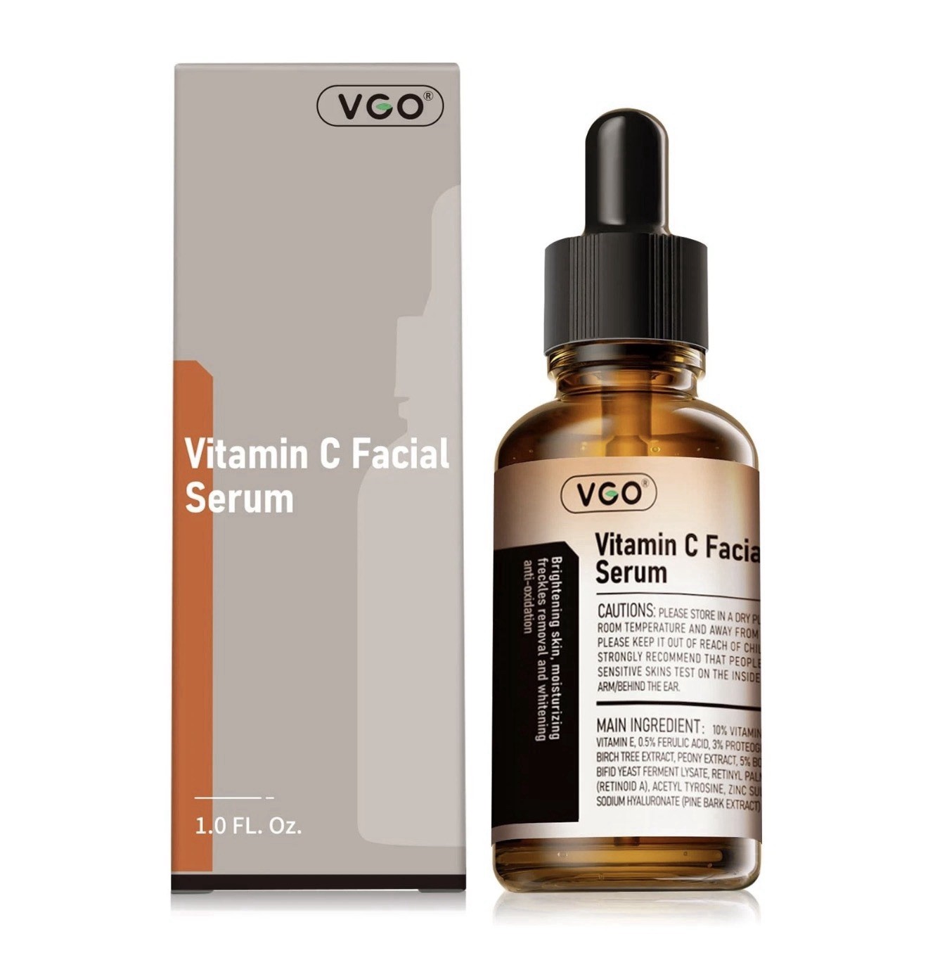 VGO Vitamin C Serum for Face, Vit C Anti Aging Serum with Hyaluronic Acid