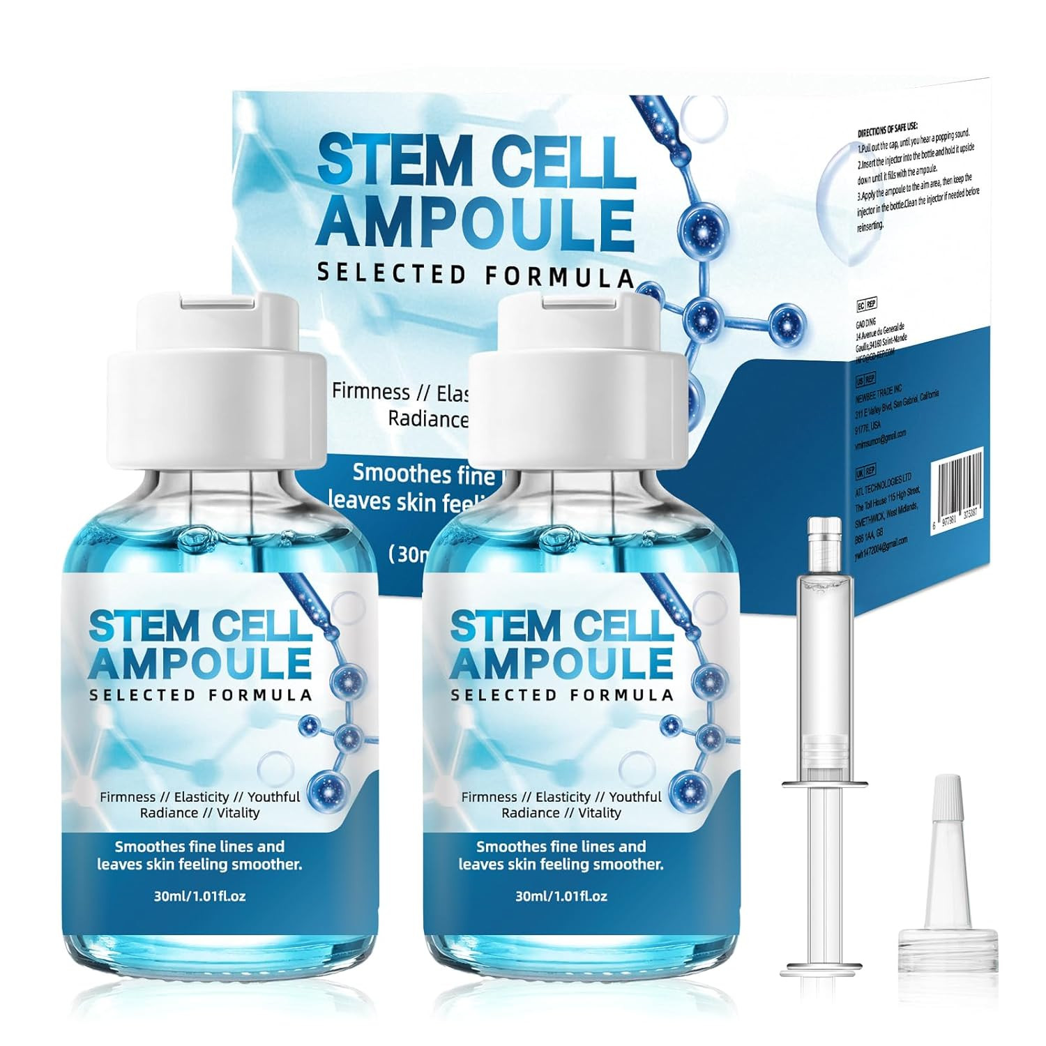Stem Cell Serum Anti-Aging Ampoule for Microneedling & Facial Hydration