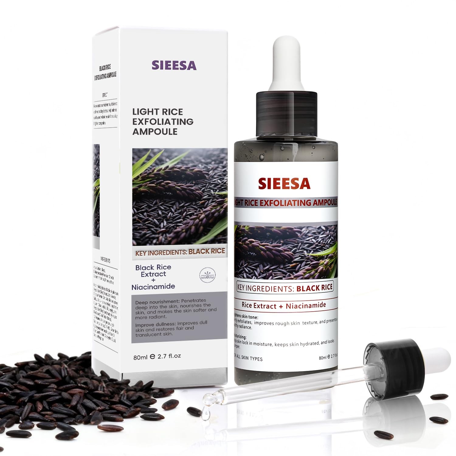 Peel Shot Glow Black Rice Peeling Ampoule,Niacinamide,Salicylic Acid Lessens Bla