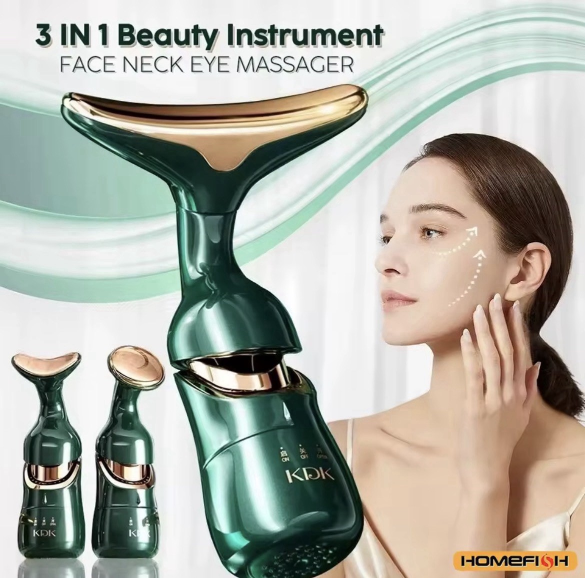 3 In 1 Facial Lifting Device Neck Facial Eye Massage Face Slimmer EMS Beauty Sk