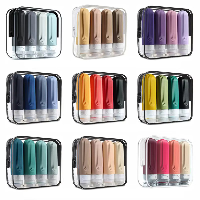 Travel Bottles Set TSA Approved Refillable Silicone Toiletry Containers 4 Pack