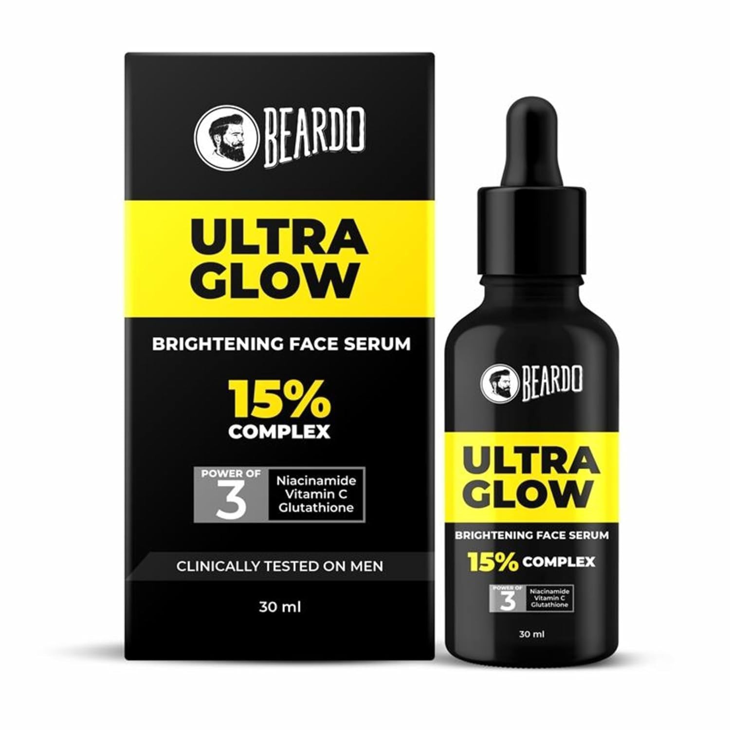Beardo Ultra Glow Face Serum for Men 5% Niacinamide, Vitamin C, Glutathione 30ml
