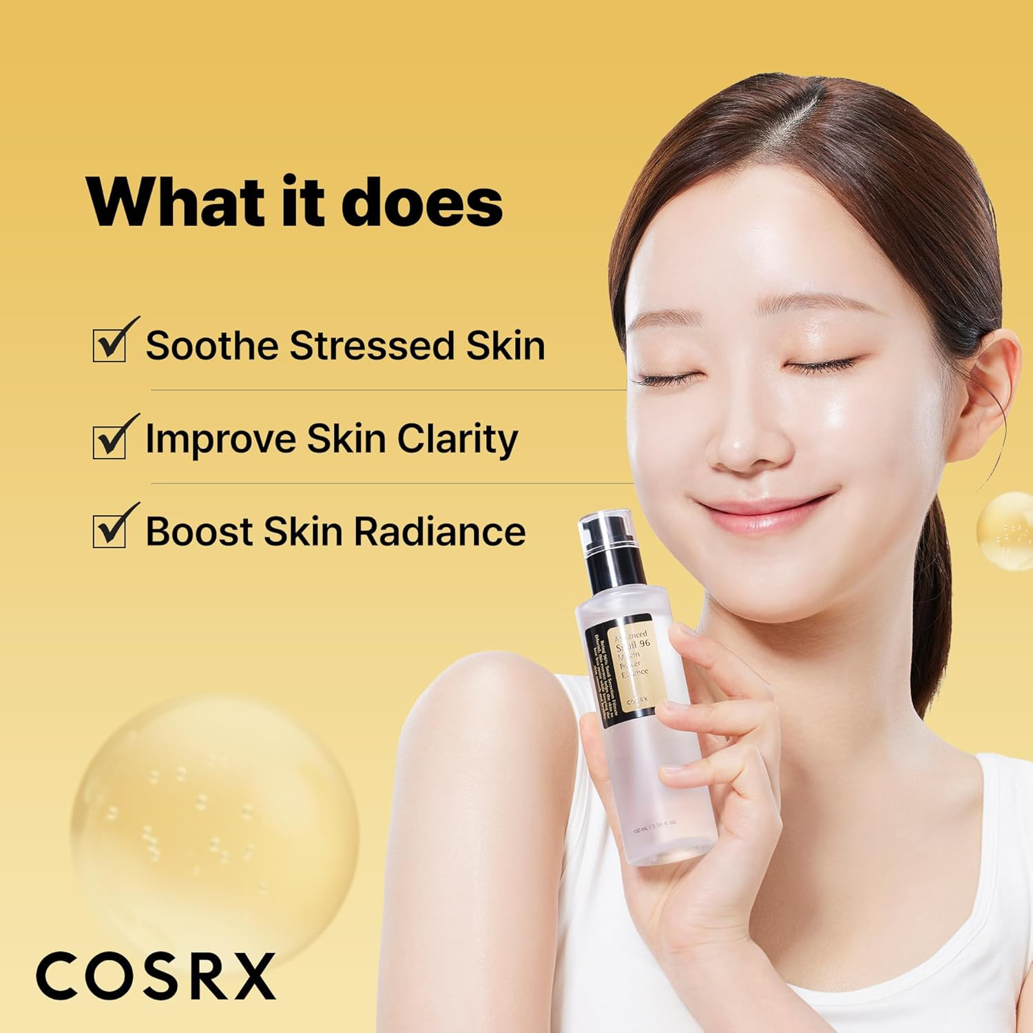 Snail Mucin 96% Repairing Serum, Hydrating Serum for Face with Snail Secretion F