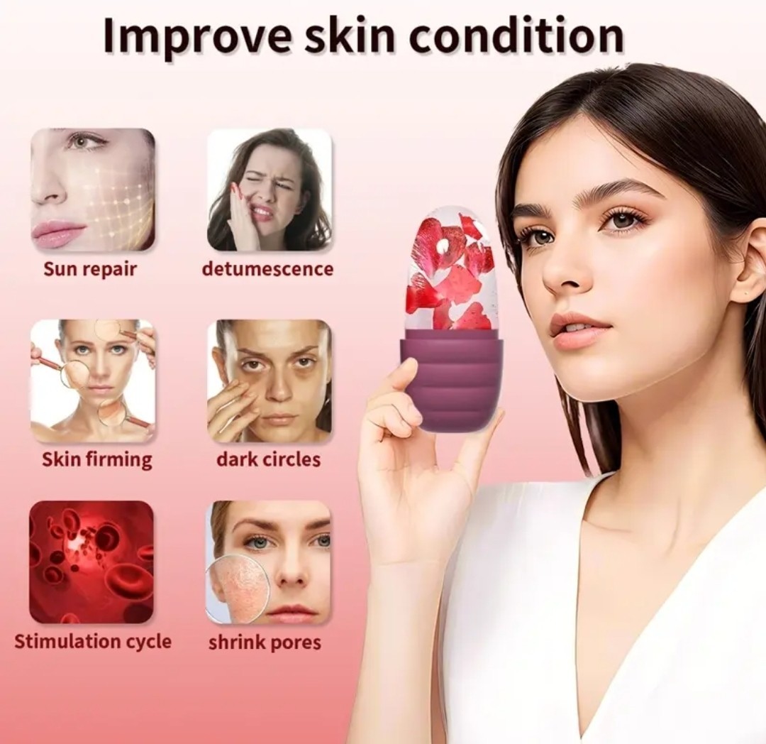 Silicone Facial Ice Roller | Refreshing Ice Contour Skin Care Tool (New)