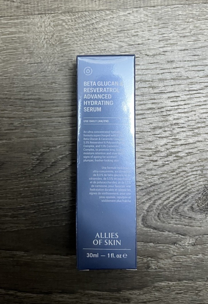 ALLIES OF SKIN BETA GLUCAN & RESVERATROL ADVANCED HYDRATING SERUM NEW FAST SHIP