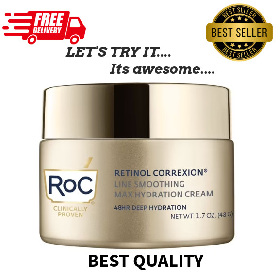 RoC Retinol Correxion Max Hydration Cream Face & Neck Moisturizer 1.7 oz