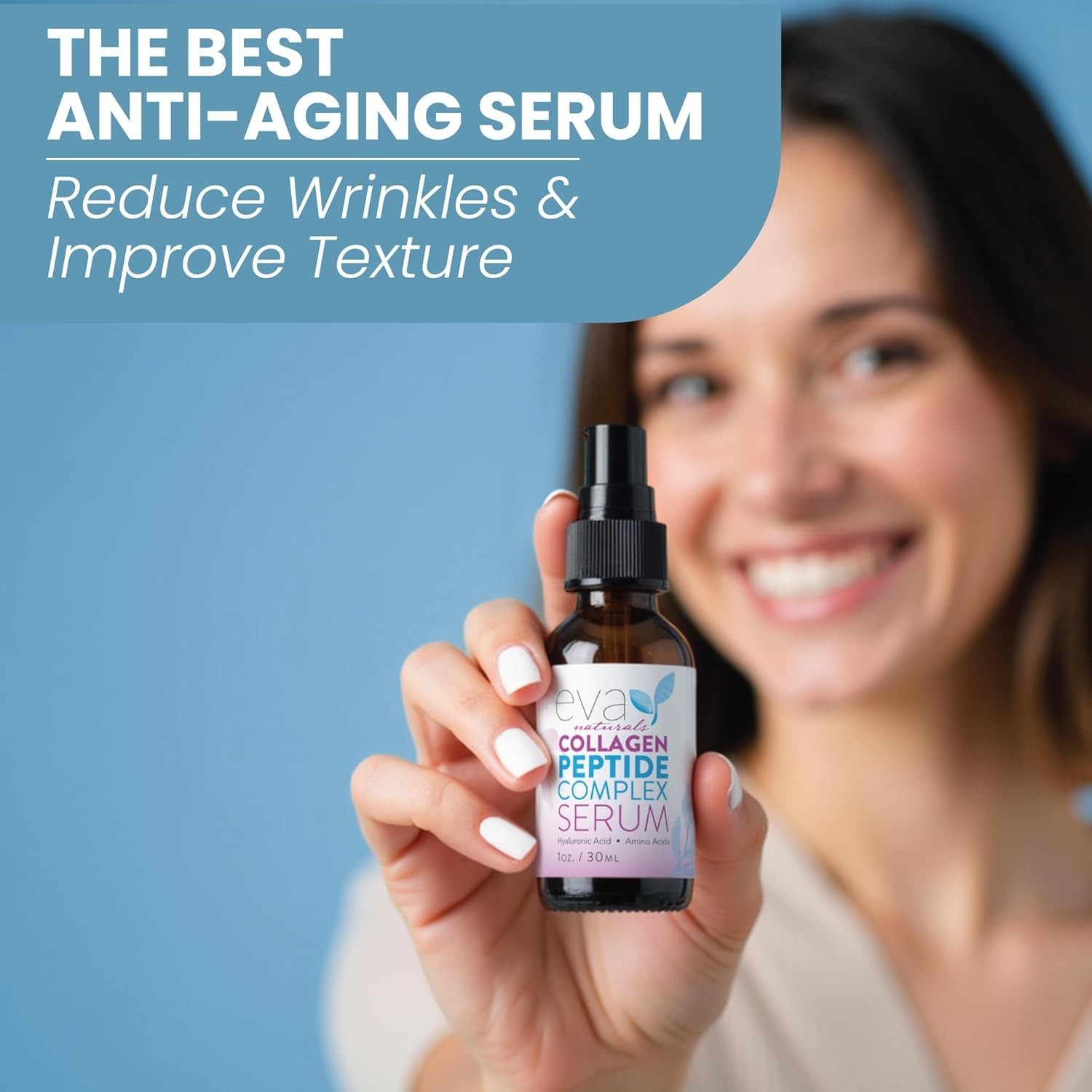 Collagen Peptide Face Serum – Elasticity & Brightening for All Skin Types – 1 oz