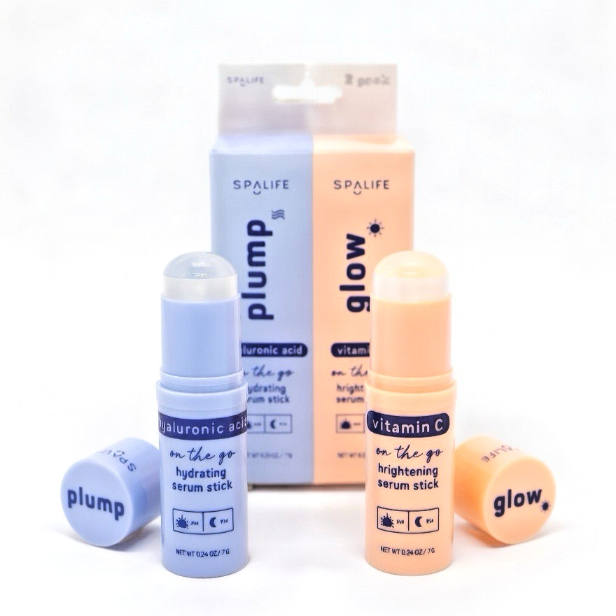 SpaLife Plump&Glow On The Go Hyaluronic Acid & Vitamin C Serum Sticks (0.24 oz)