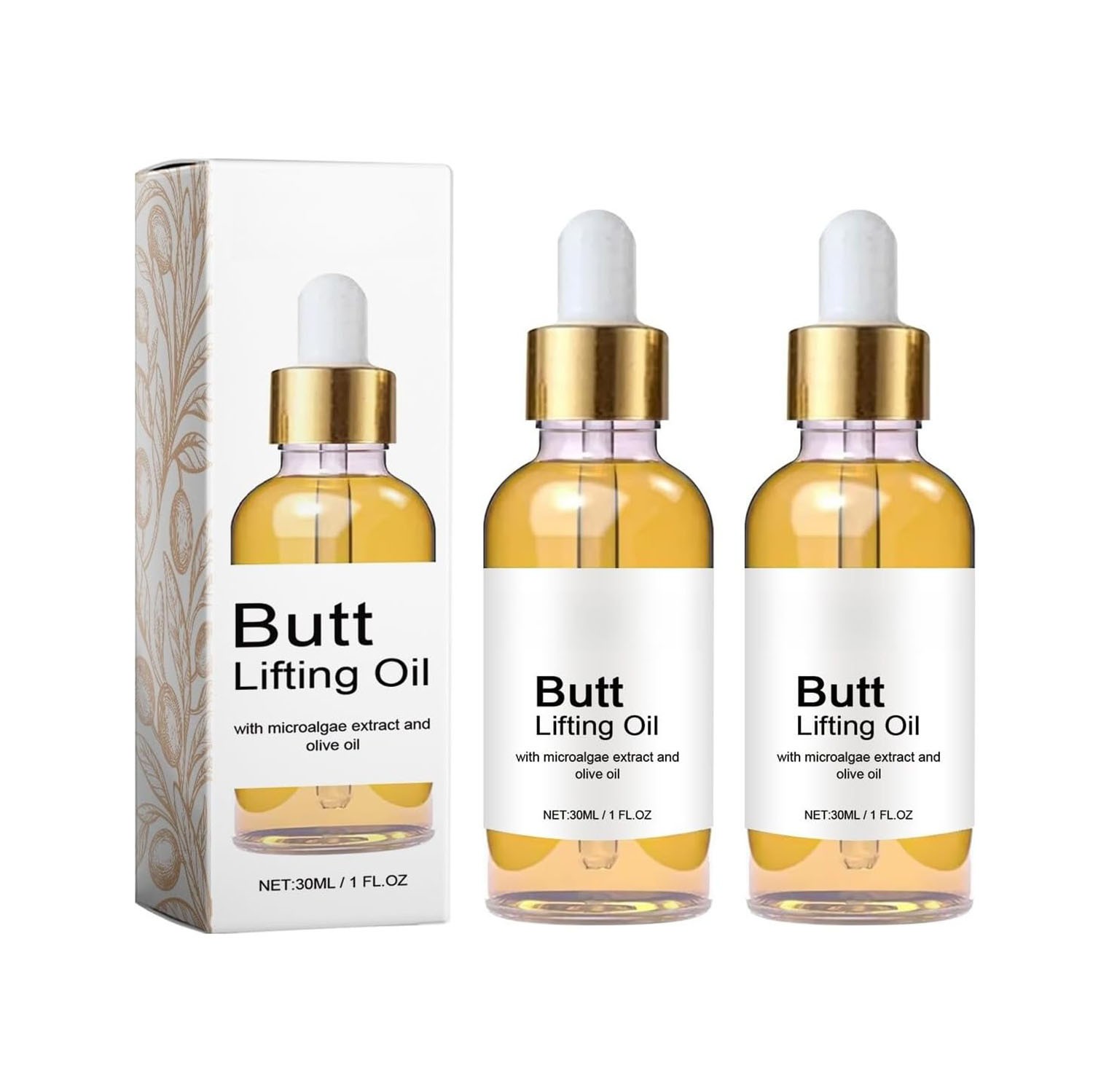 2 Pack Butt Firming Essential Oil for Women Natural Herbal Hip Lift Massage Oil
