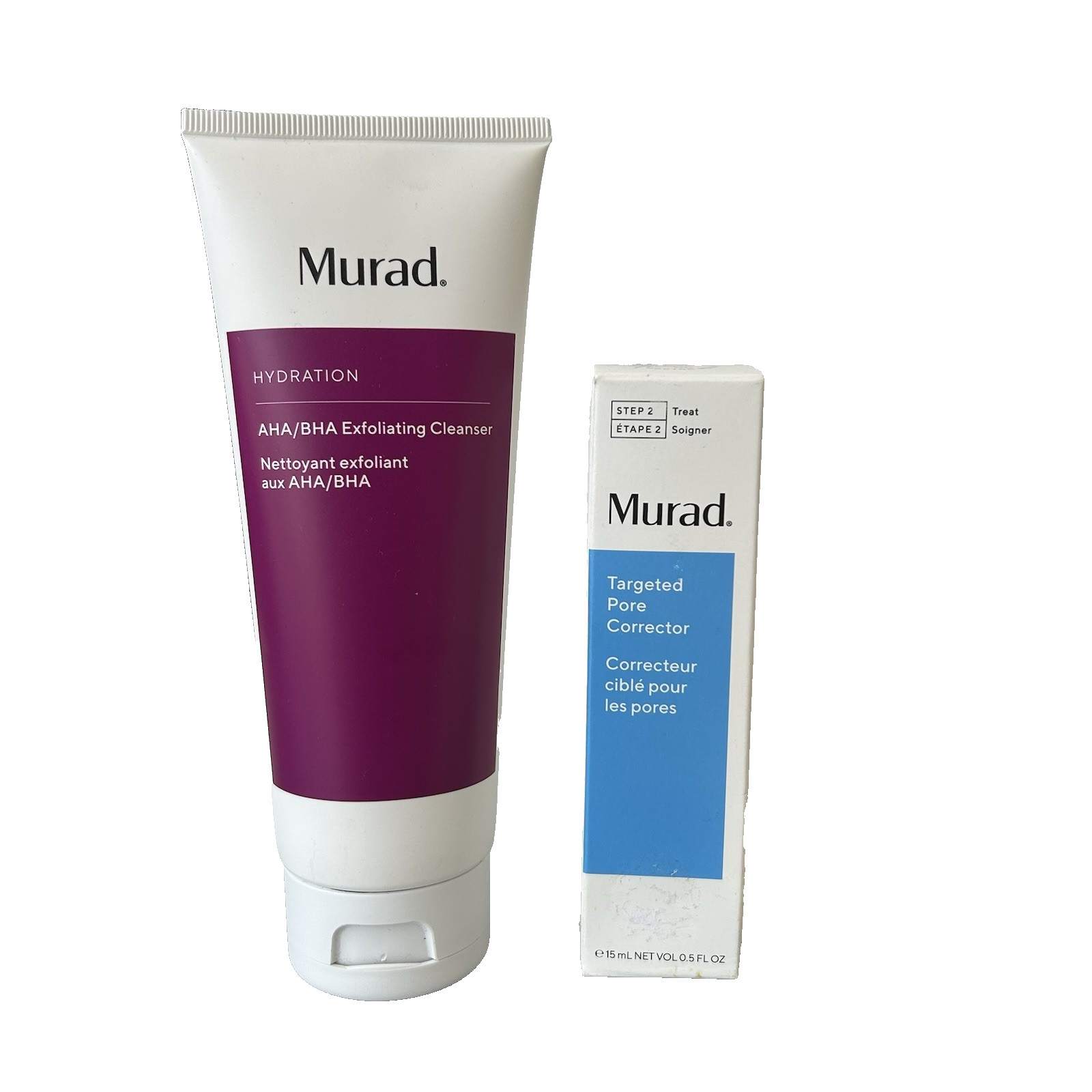 Murad LOT of 2 Hydration Exfoliating Cleanser & Targeted Pore Corrector NEW