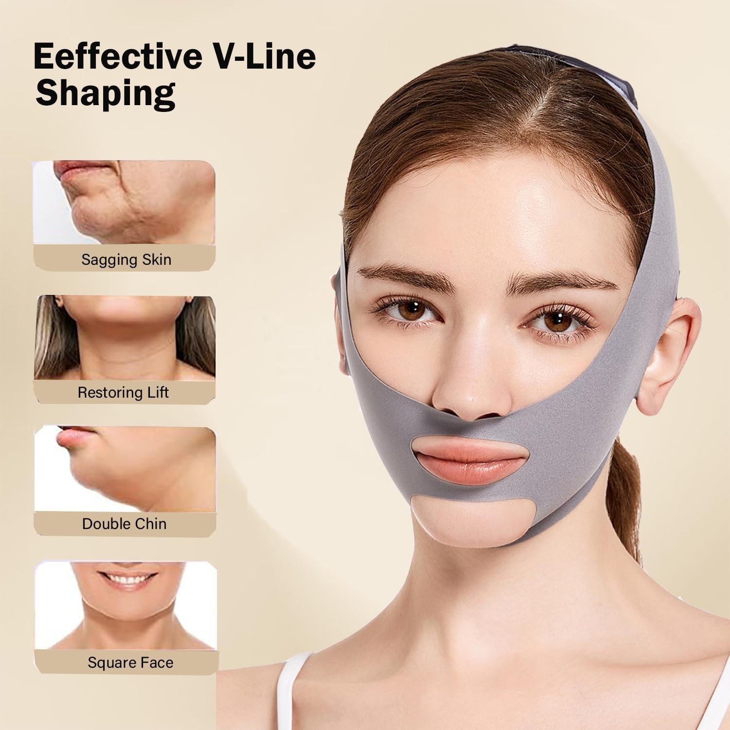 Chin Strap Jawline Shaper & Exerciser Adjustable V-Line Facial Shaper Wrap USA
