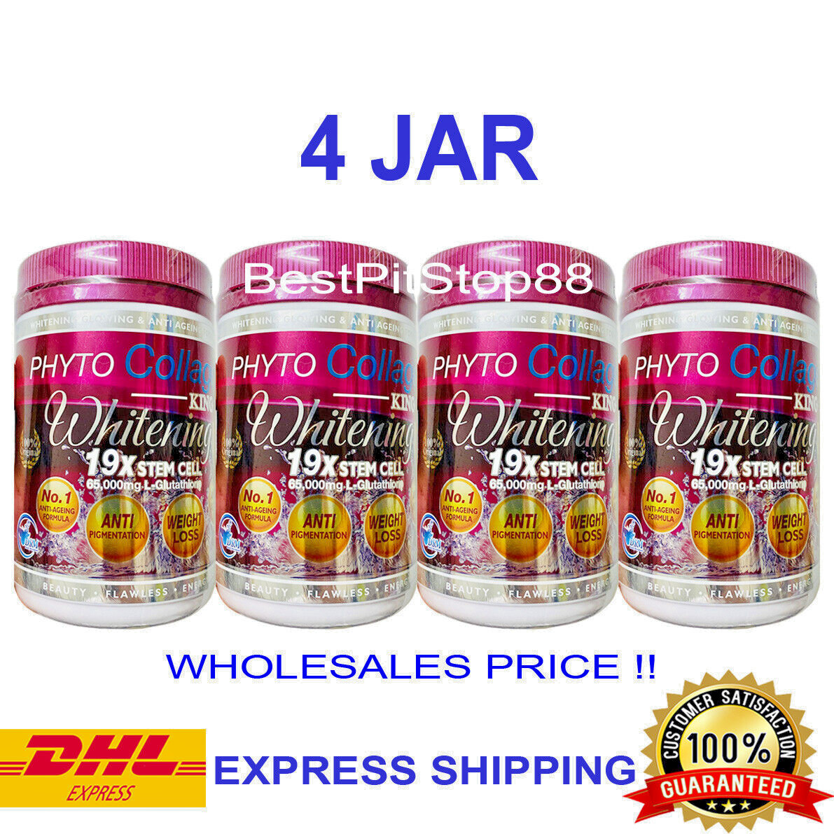 4 X Phyto Collagen King Whitening Anti-Aging 19X Stemcell Original DHL EXPRESS