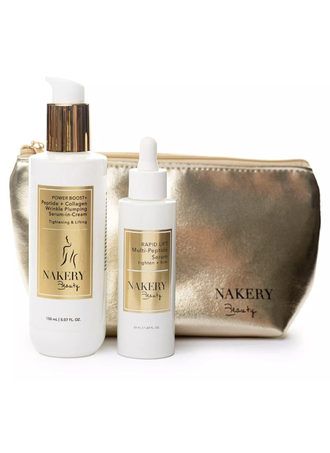 Nakery Beauty 2-piece Peptide & Collagen Face Lift Set with Bag New $203 Value