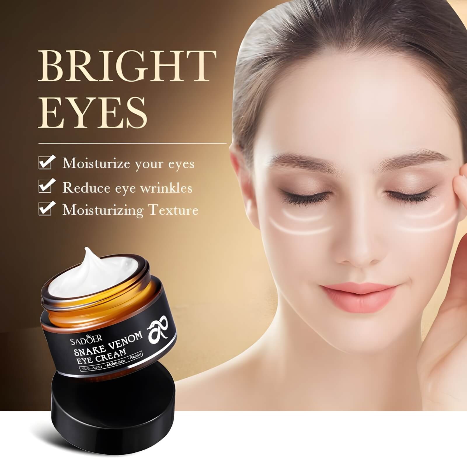 Snake Venom Eye Cream, Anti-Wrinkle Firming Moisturizer for Eye Repair-USA