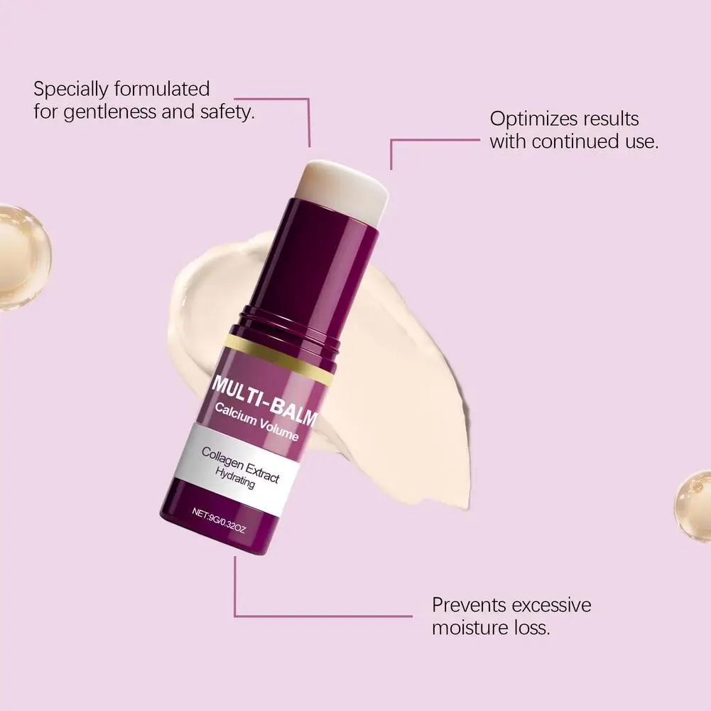 Calcium Collagen Moisturizing Balm Stick Face Eye Neck Hydrating Cream 9g