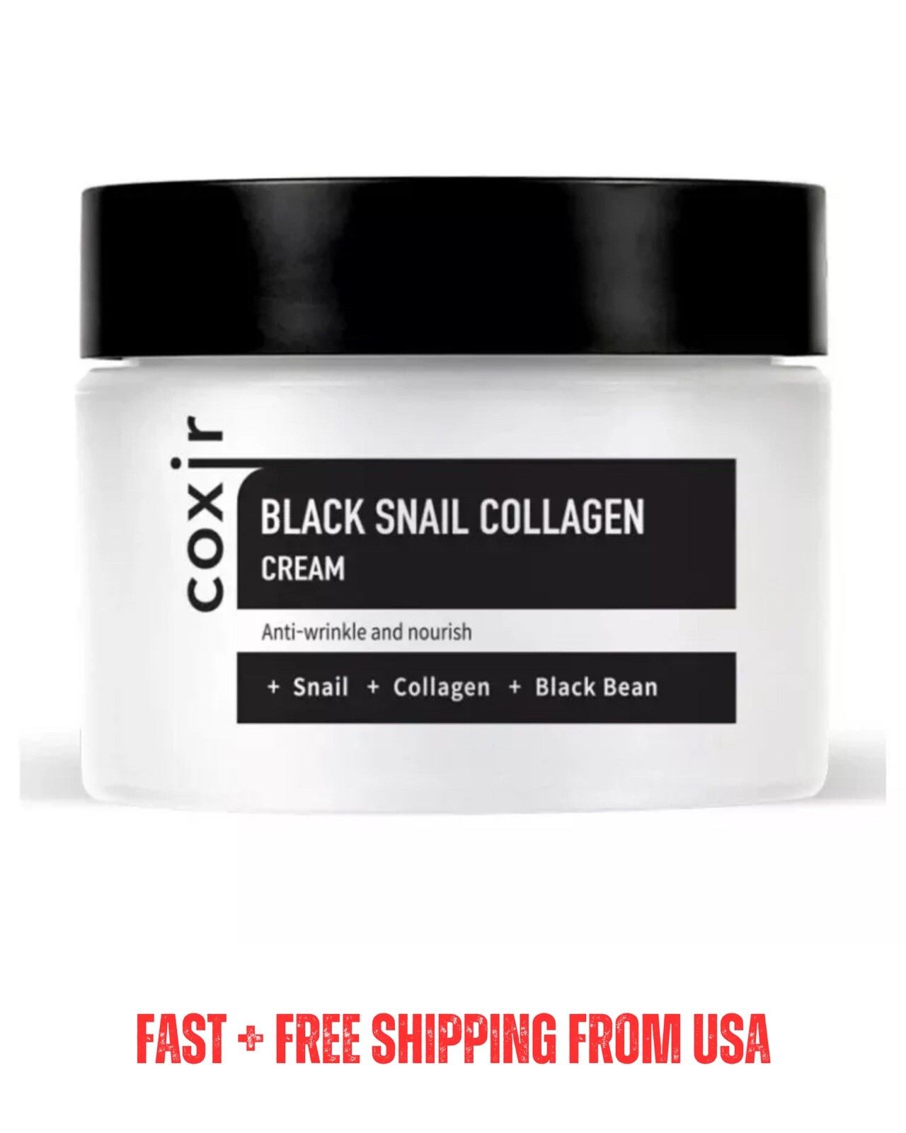 COXIR – Black Snail Collagen Cream 50ml/Anti Wrinkle/ Nourishing/ K-Beauty
