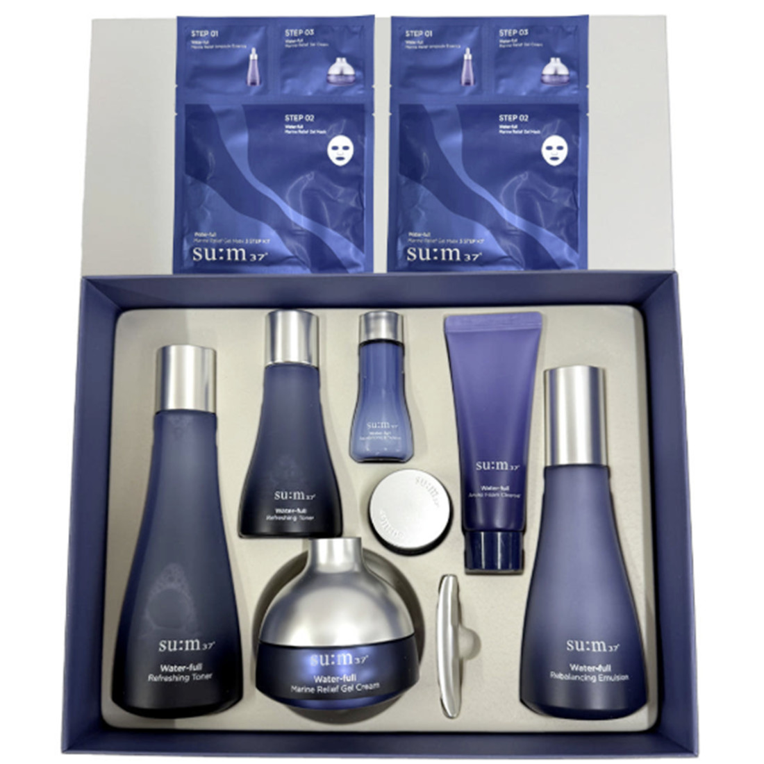 SU:M37 Water Full Special 3 Kinds Set Deep Hydration Toner Emulsion Cream