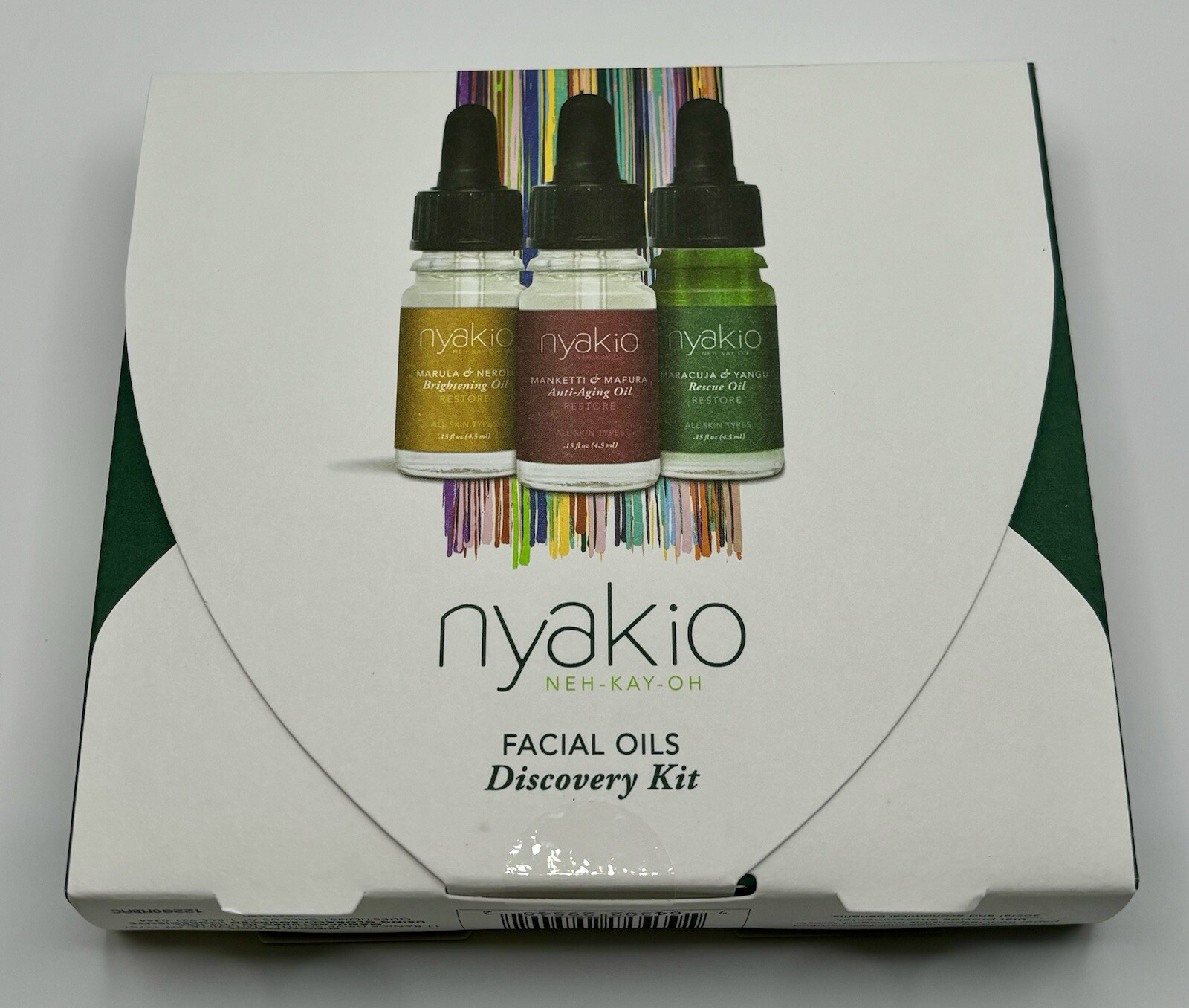 Nyakio Cold Pressed Facial Oils 3-pc Discovery Kit Maracuja Marula Manketti New