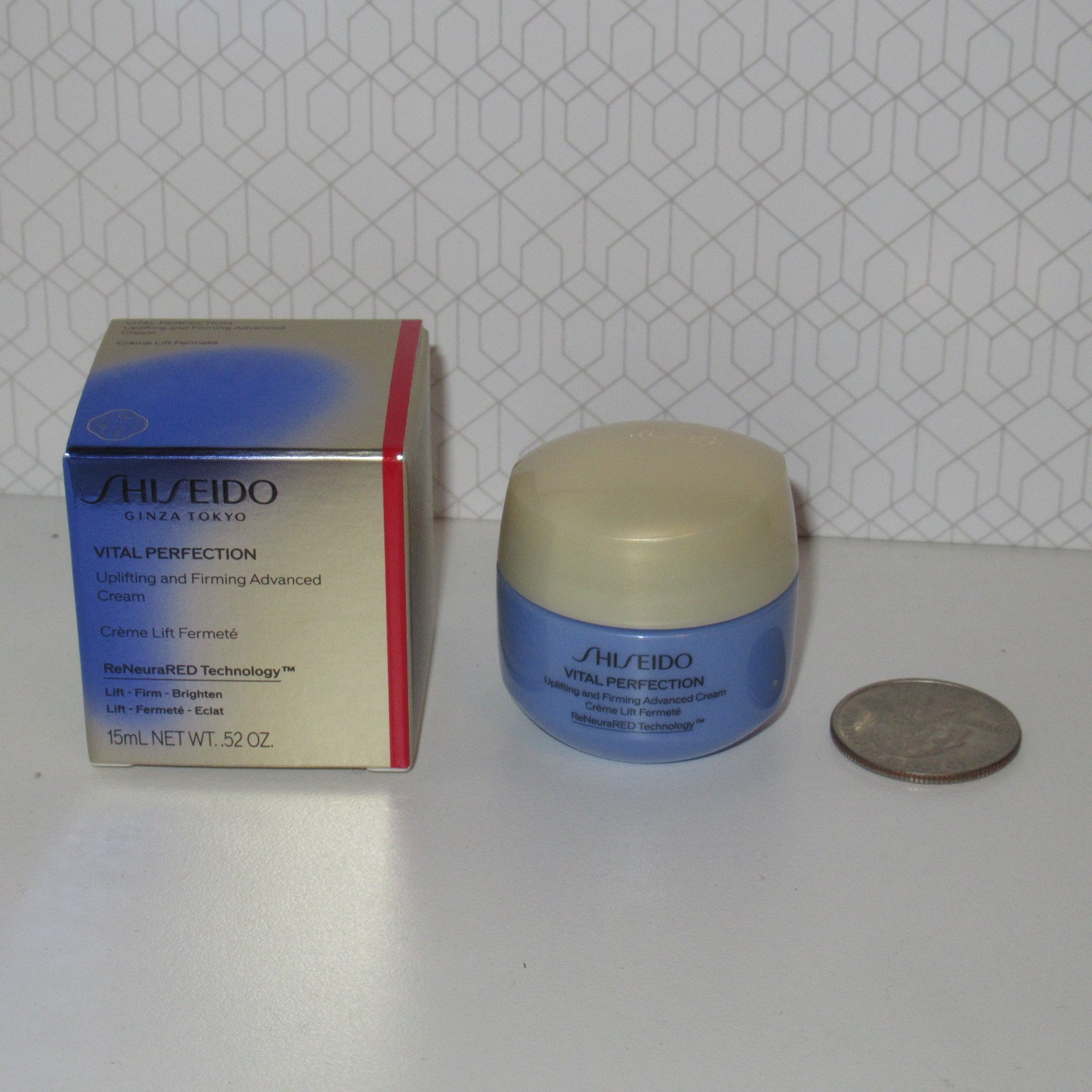 NEW Shiseido Vital Perfection Uplifting & Firming Cream 0.52 Oz 15mL Travel Size