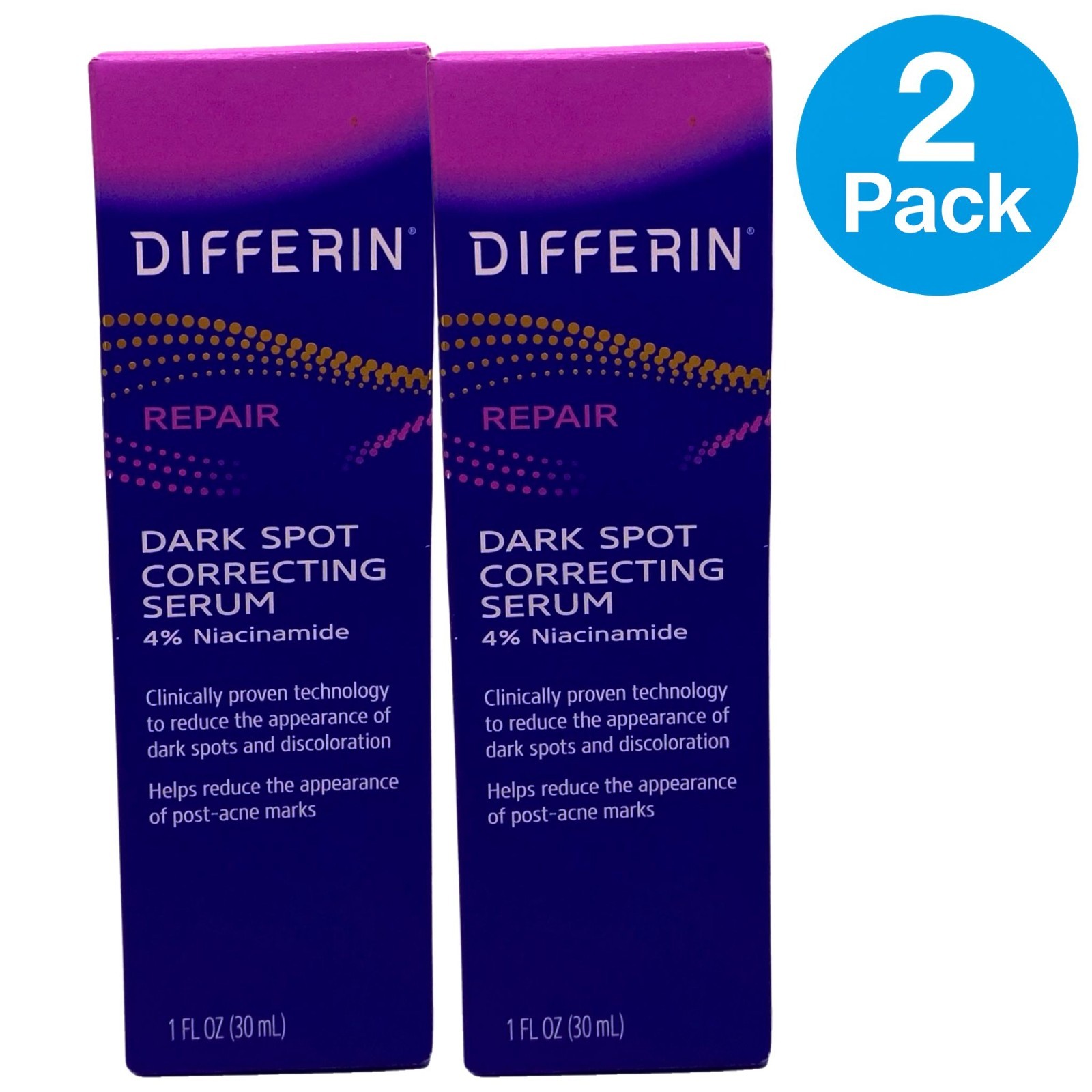 Differin Repair Dark Spot Correcting Serum 4% Niacinamide 1oz 2 Pack New