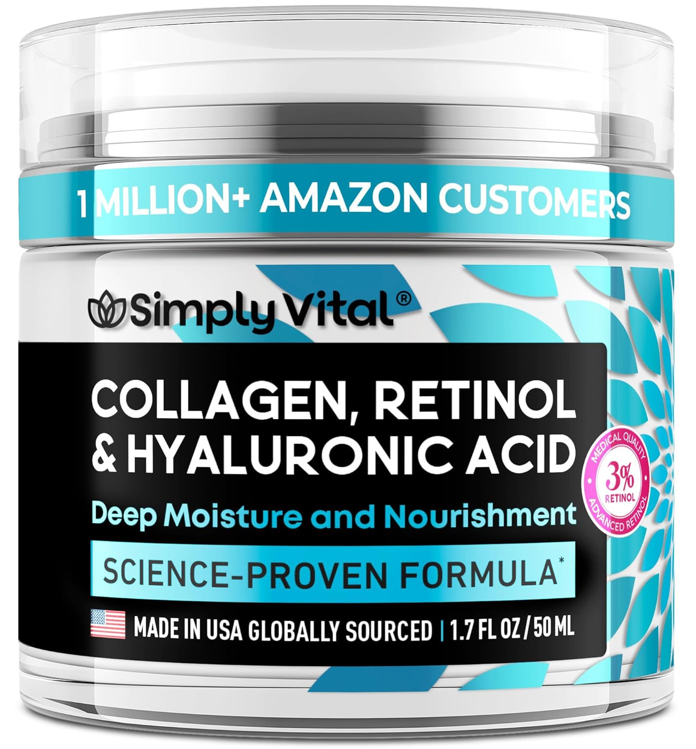Anti-Aging Collagen Retinol Hyaluronic Acid Moisturizer – 1.7 Fl.Oz.