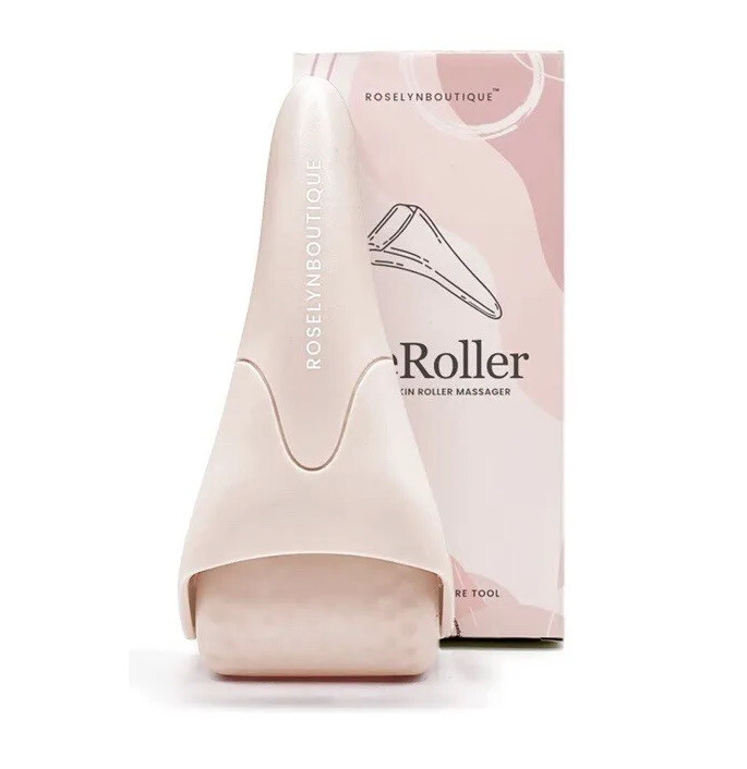 Ice Roller & Gua Sha Facial Tools Anti-Aging Self Care Puffiness Wrinkles, Beige