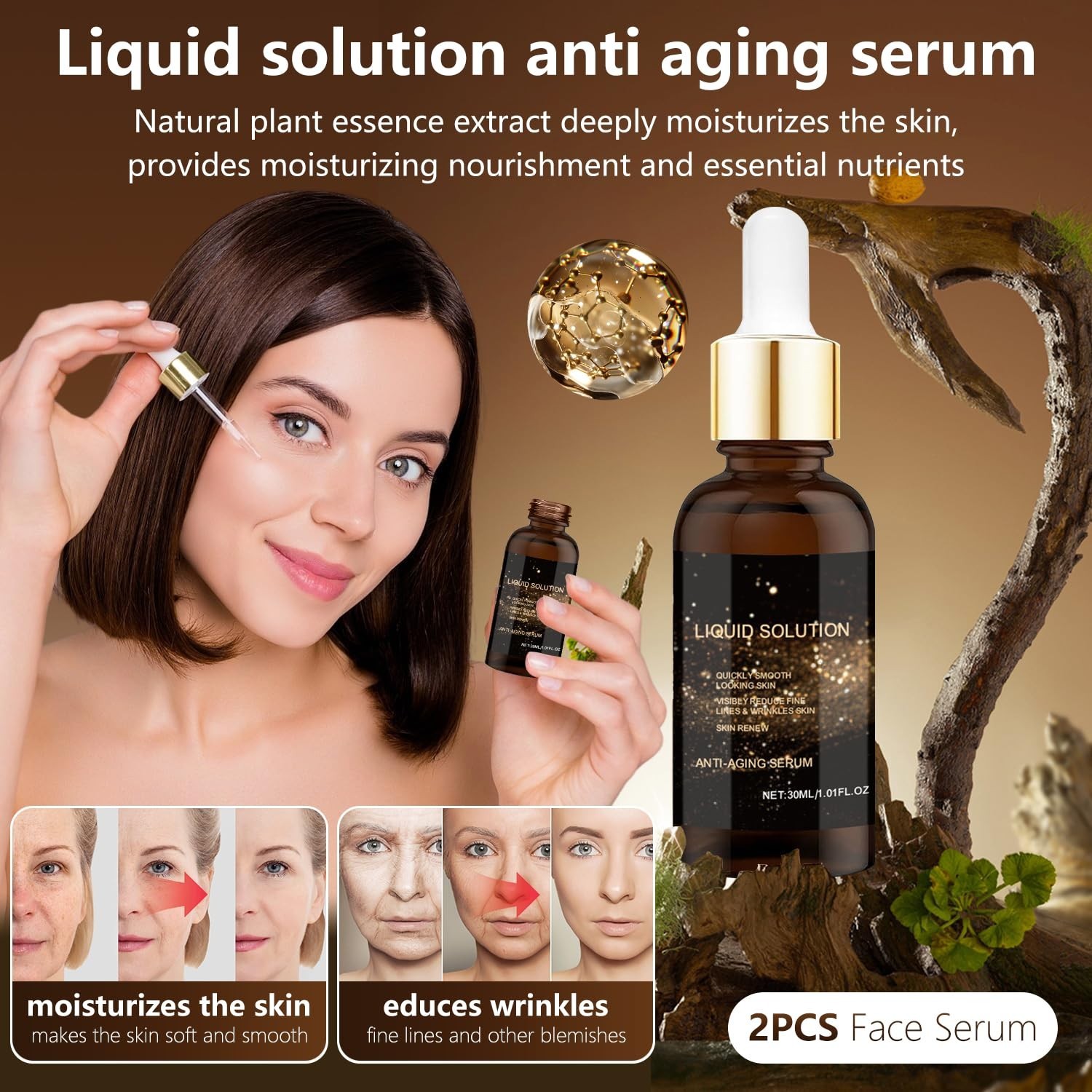 2 PCS Olavita Liquid Solution Anti Aging Serum, Intensely Firms Skin Antiaging..