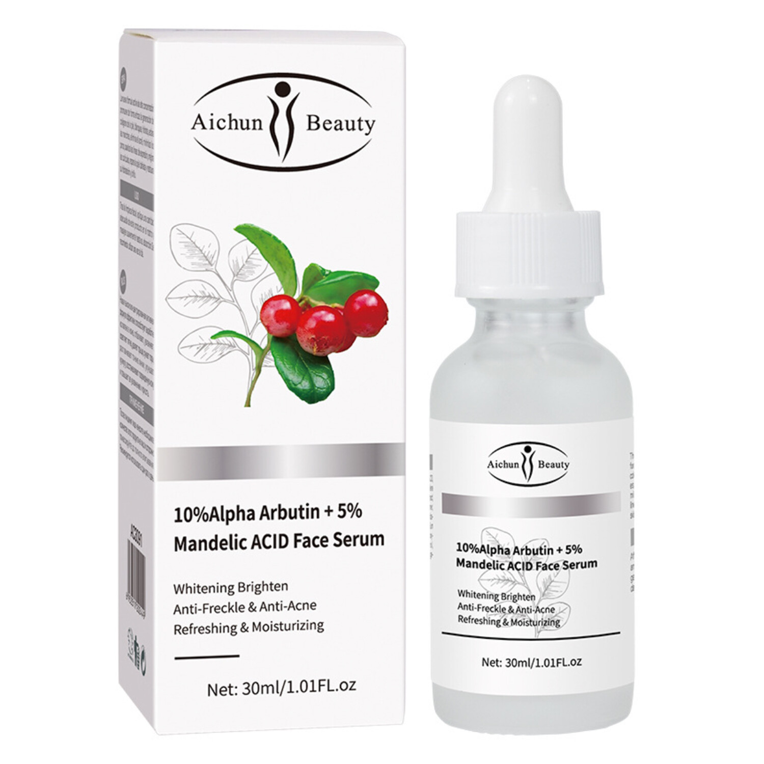 Anti-Freckle Anti-Acne Moisturizing Face Serum Alpha Arbutin Mandelic Acid 30 ml