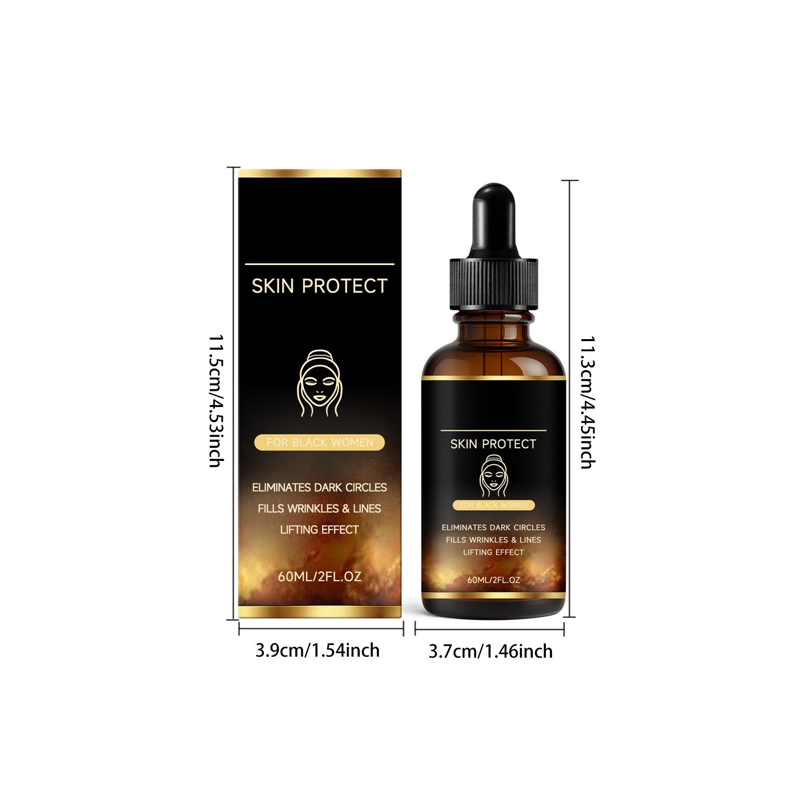 2PCS Skin Protect Serum Black Women Gentle Facial Skin Care Moisturizing Serum