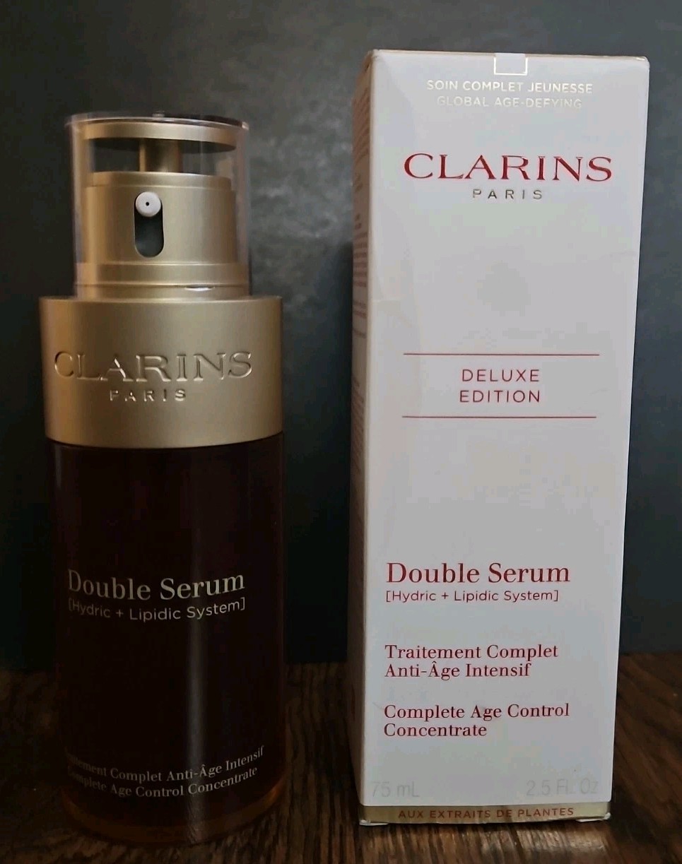 Clarins Double Serum Hydric & Lipidic System – Age-Defying 2.5oz 75ml, Authentic