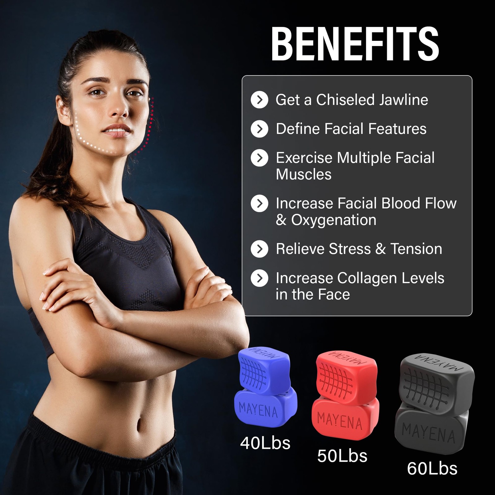 Jaw Exerciser for Men & Women | 3 Resistance Levels Silicone Jawline Shaper S…
