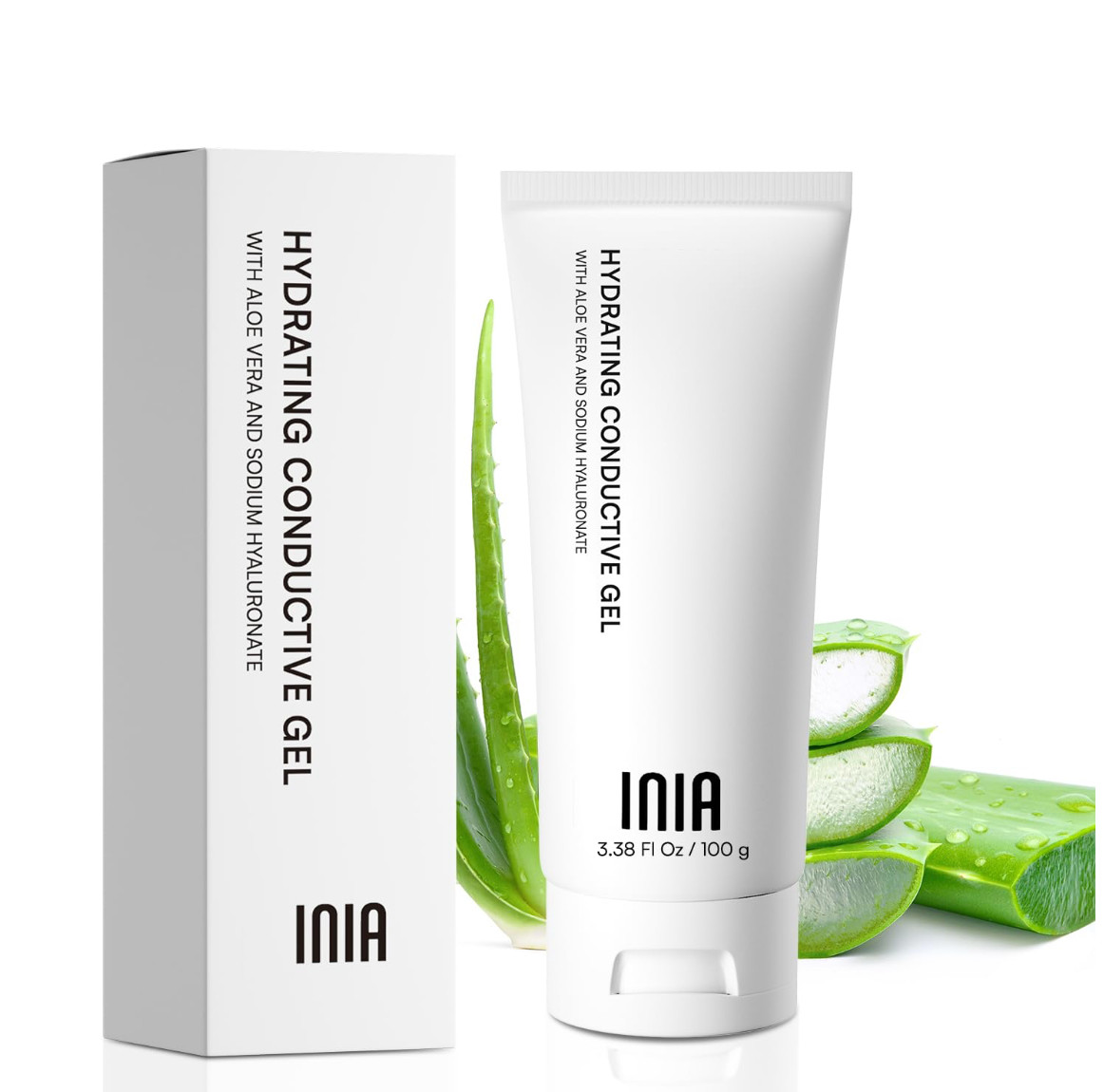 INIA LARGE 3.38oz Conductive Gel SEALED – Aloe & Hyaluronic -ALL RF/Microcurrent