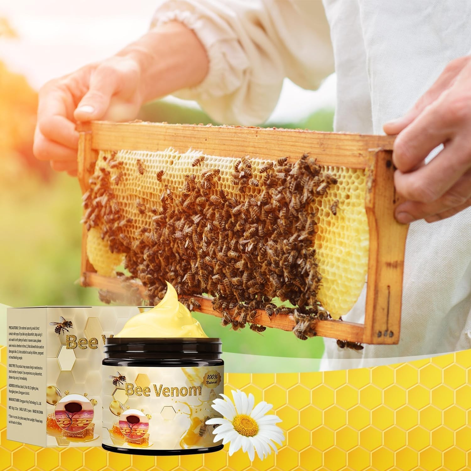 Natural Bee Venom Treatment Cream with Vitamin C – Travel Size & Unscented