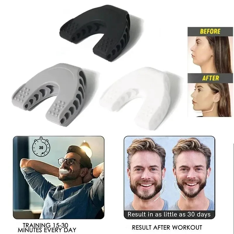 U Shape Jaw Exerciser New Facial Mouth Jawline Face Fitness Muscle Chew Ball Bit