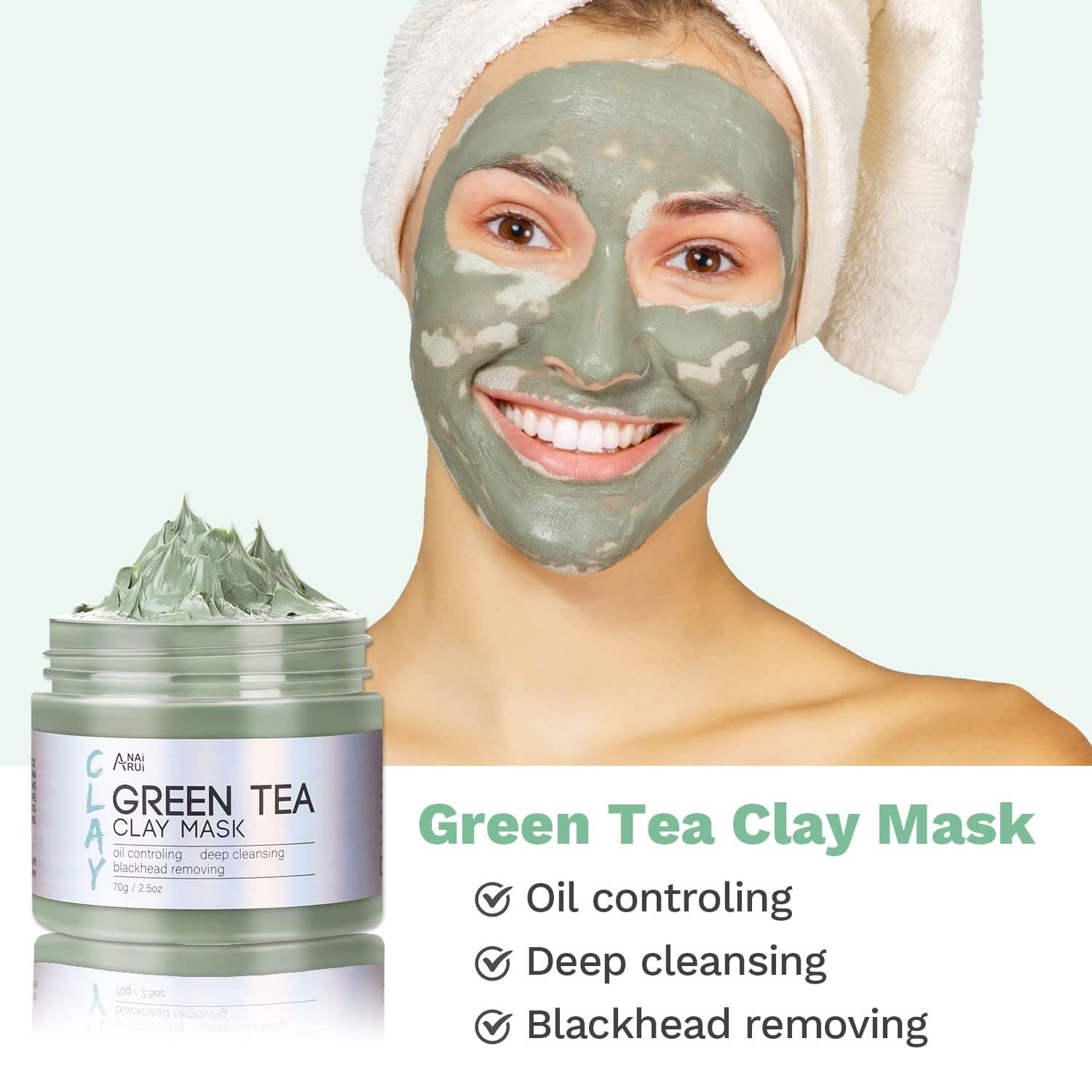 3 Pcs Face Mask Set – Turmeric Clay Mask – Green Tea Face Mask – Dead Sea Mud…