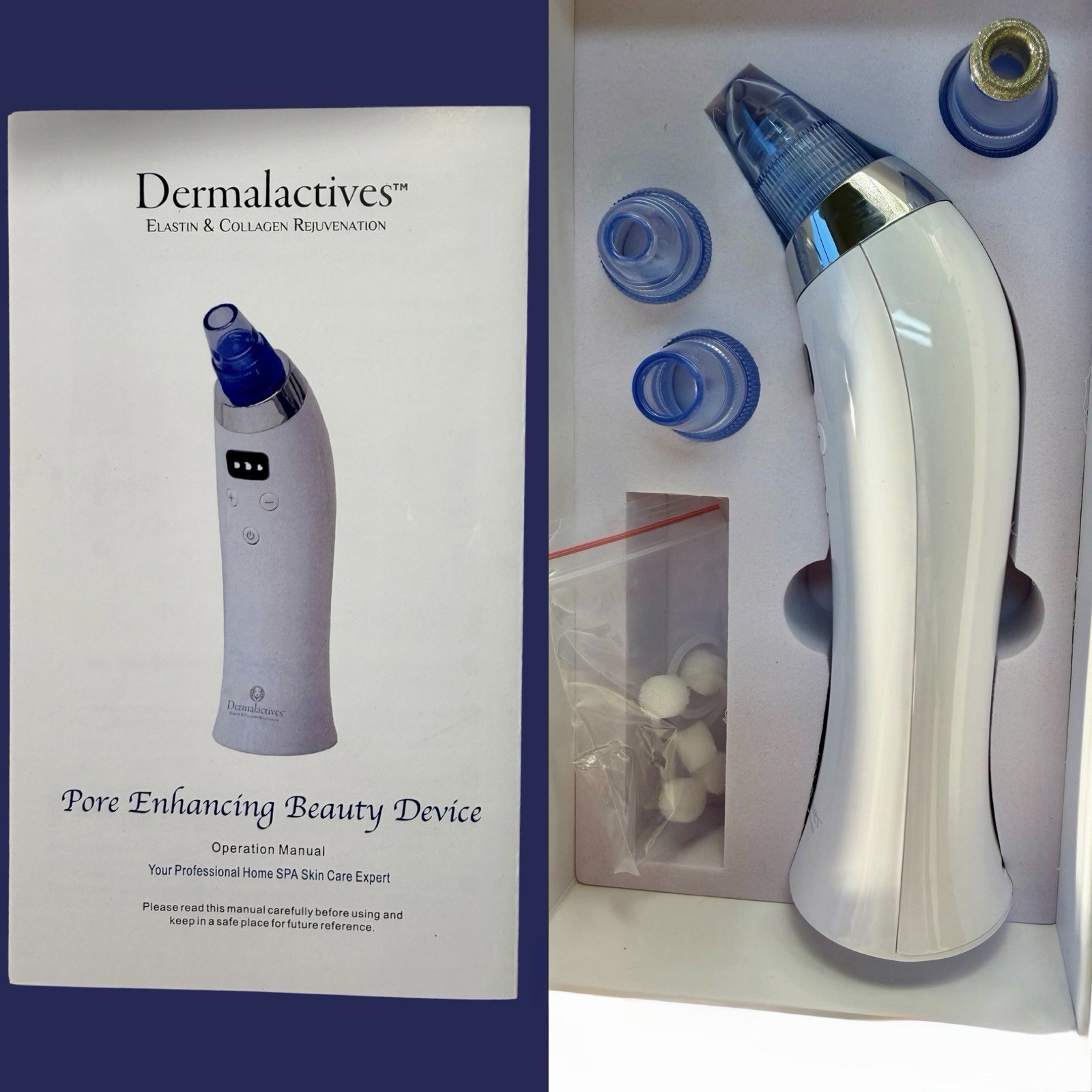 Dermalactives Pore Enhancing Beauty Device Elastin & Collagen Rejuvenation New