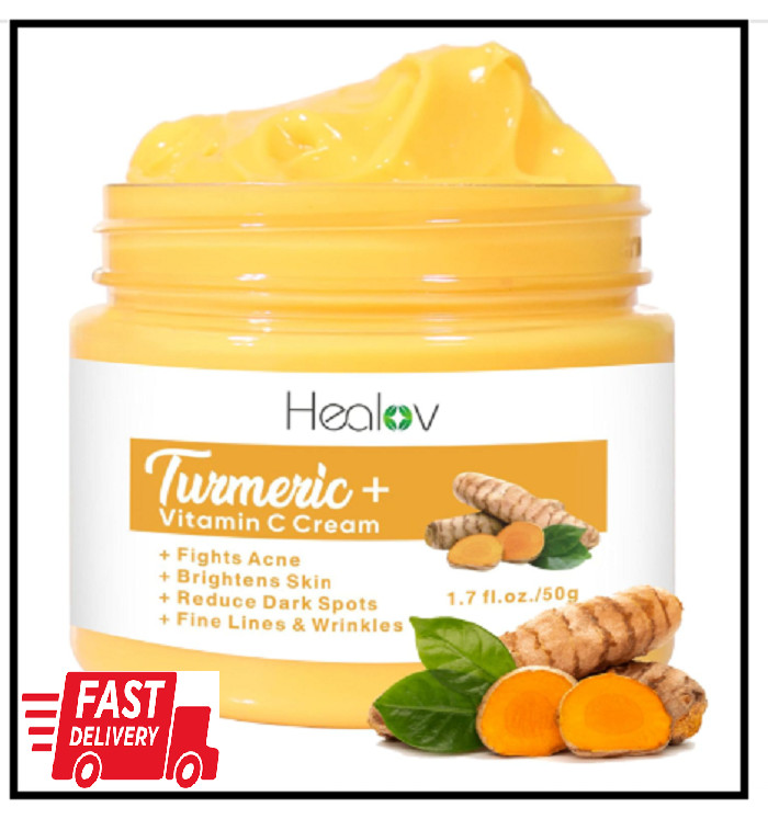 Turmeric Face Cream for Face & Body, All Natural Turmeric Skin Brightening,1.7oz