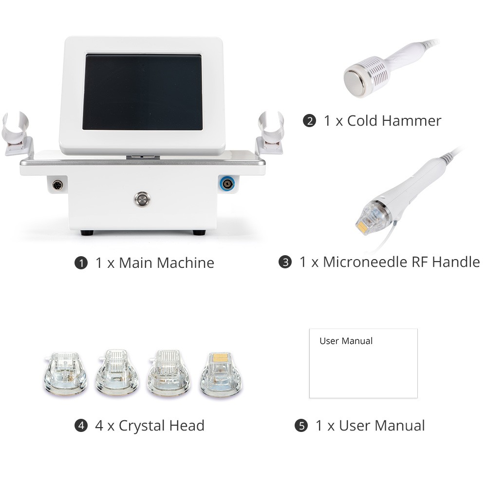 2 in 1 Fractional Micro Beauty Machine Cold Hammer Acne Removal Face Lifting Spa
