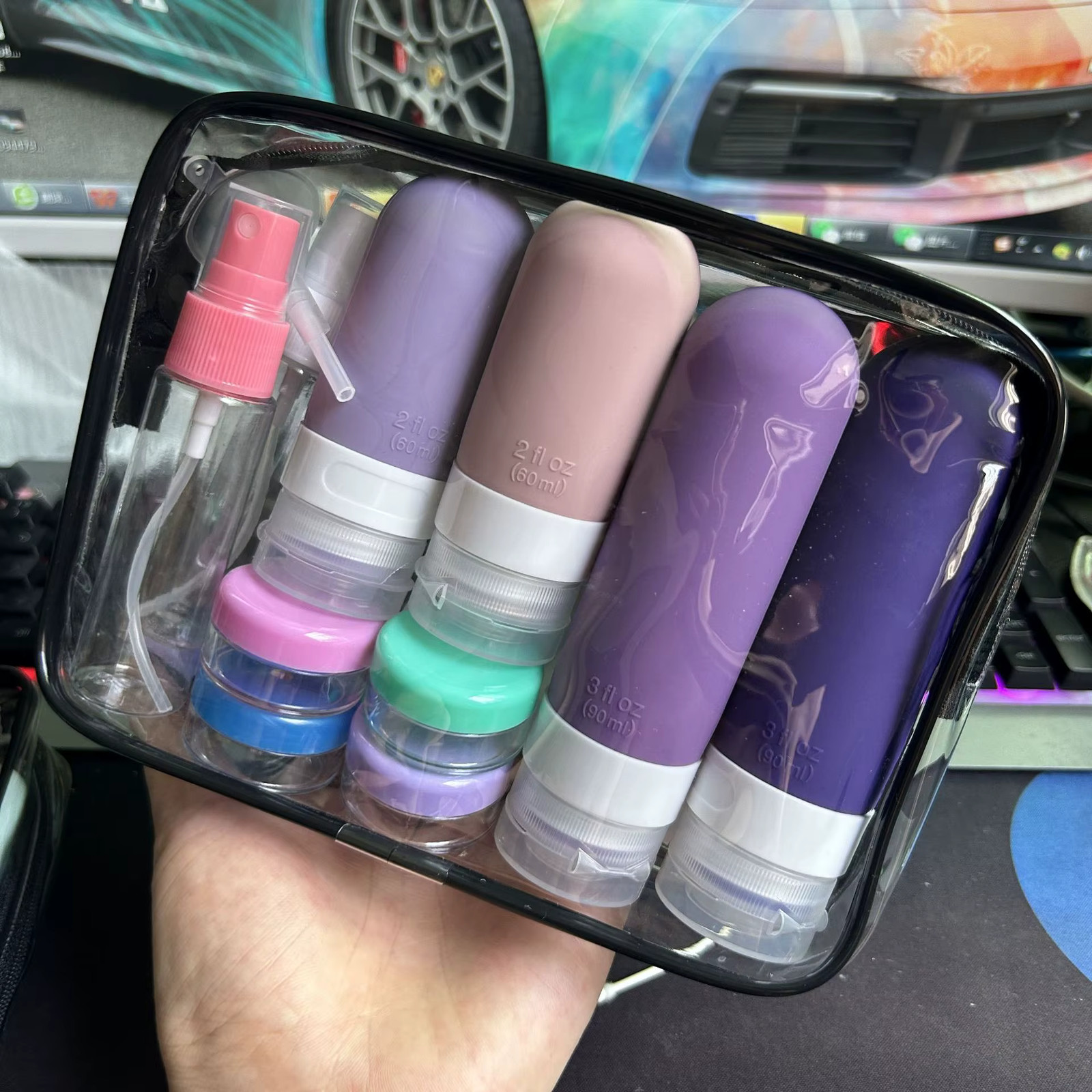 Travel Bottles Set TSA Approved Refillable Silicone Toiletry Containers 4 Pack