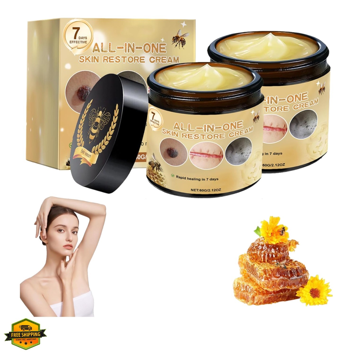 Bee Venom All-in-One Cream, Bee Venom Skin Repair Cream, BeeVenom Comprehensi…