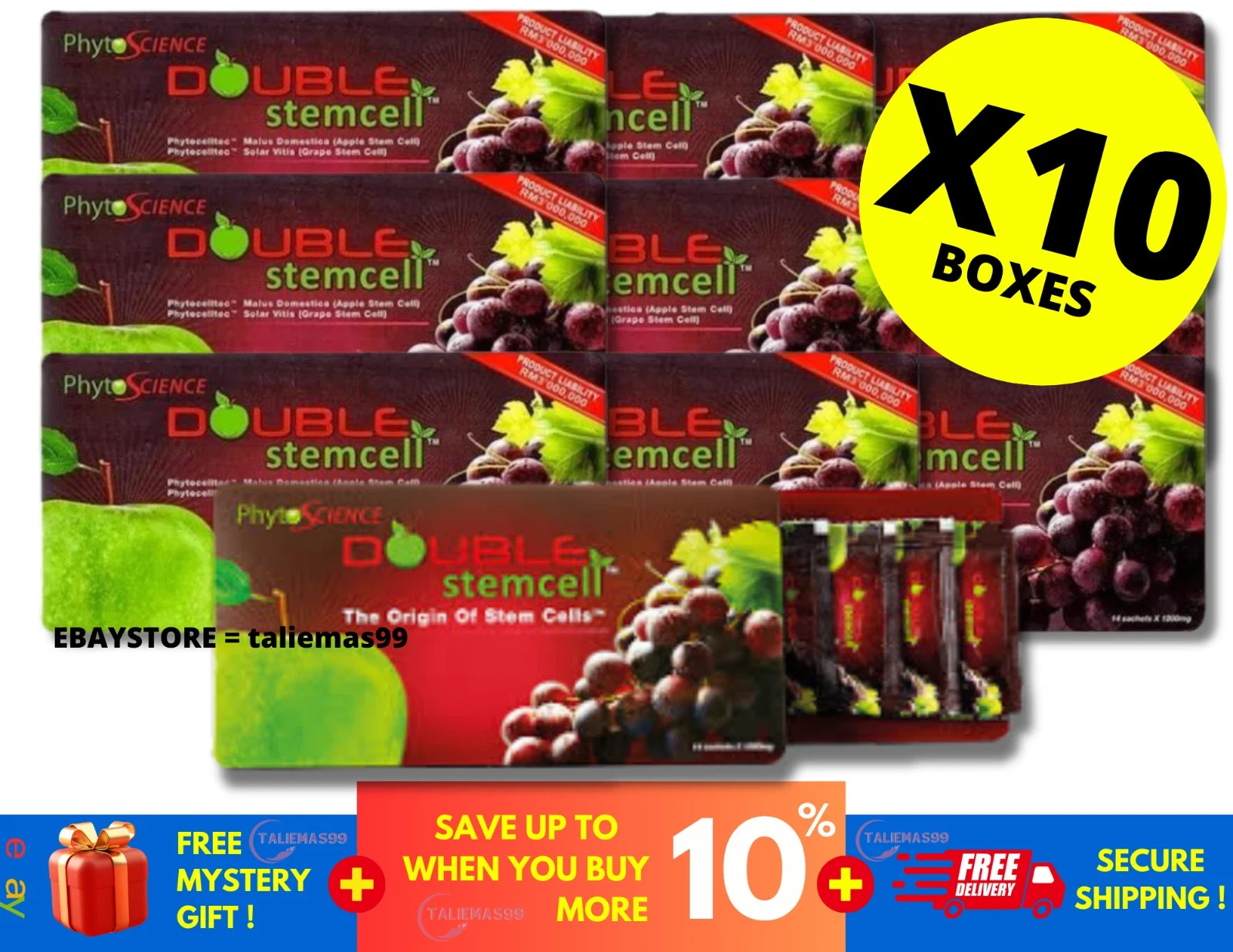 New 10 x Phytoscience double stemcell apple grape anti aging