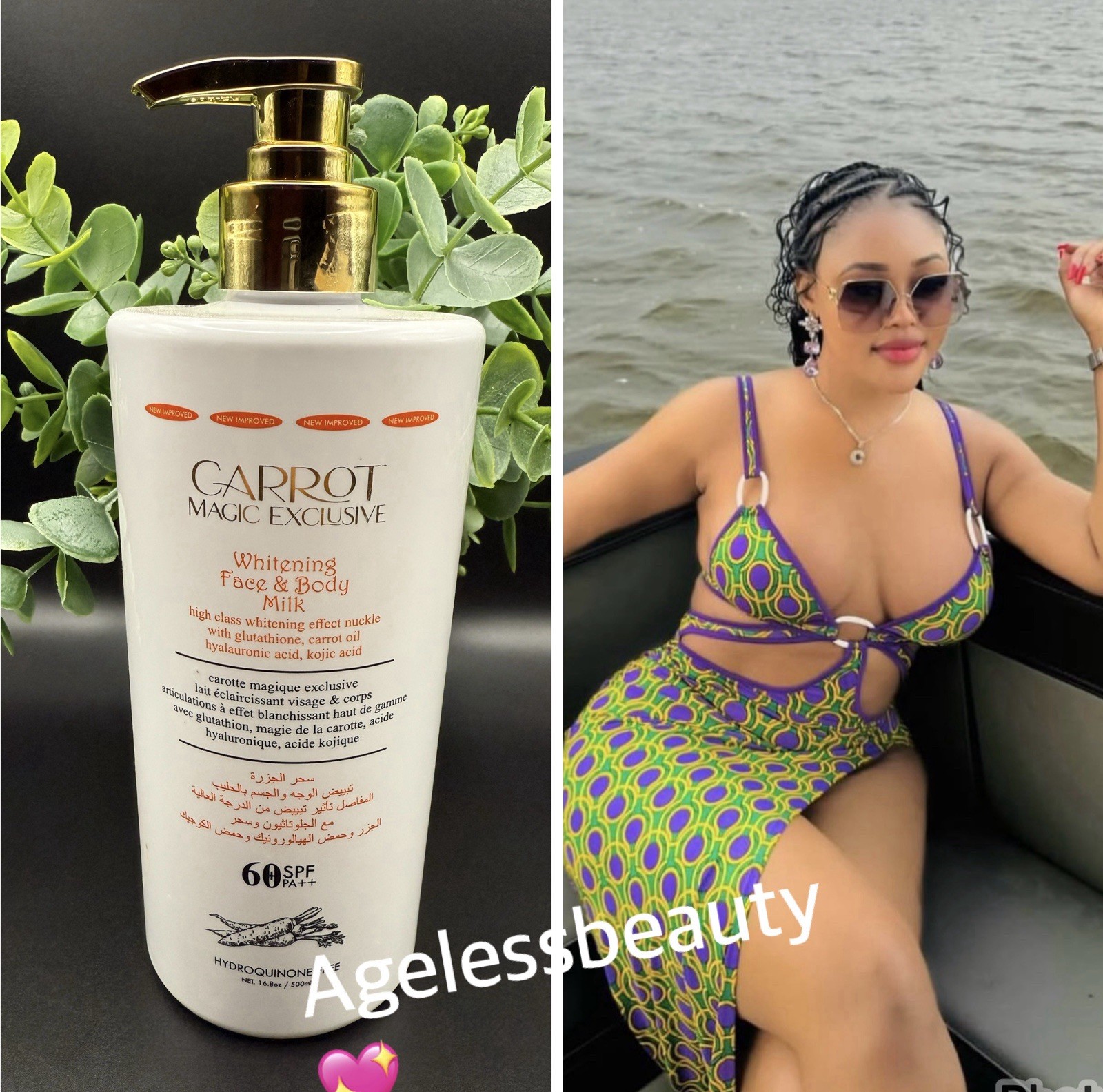 Carrot Magic Exclusive Whitening Face &Body Milk Lotion 60SPF 500ml