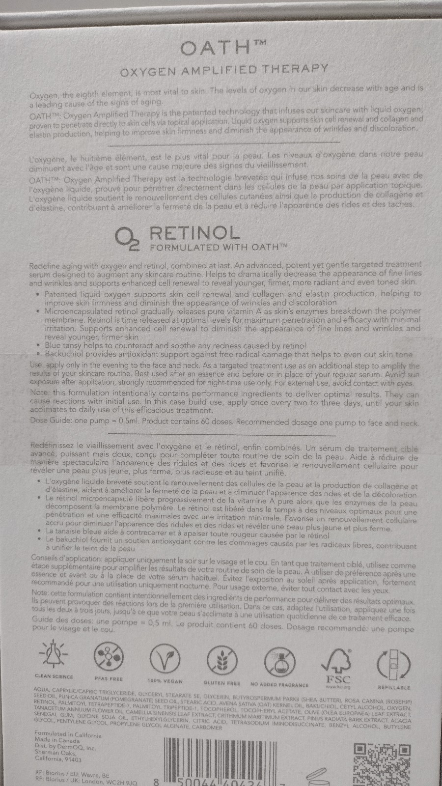 Element Eight O2 Retinol Resurface Refine Serum Full size 1 Fl Oz NEW