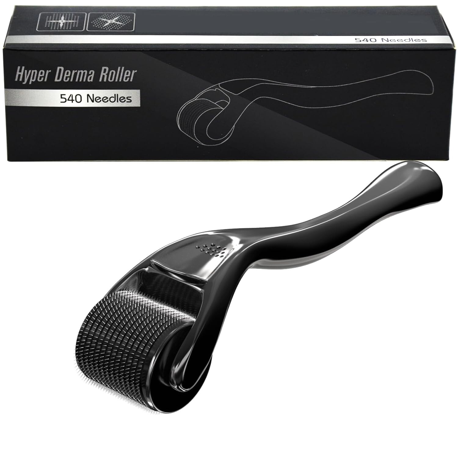 Derma Roller 540 Stainless Steel Black Microneedling Roller Facial Skin Care