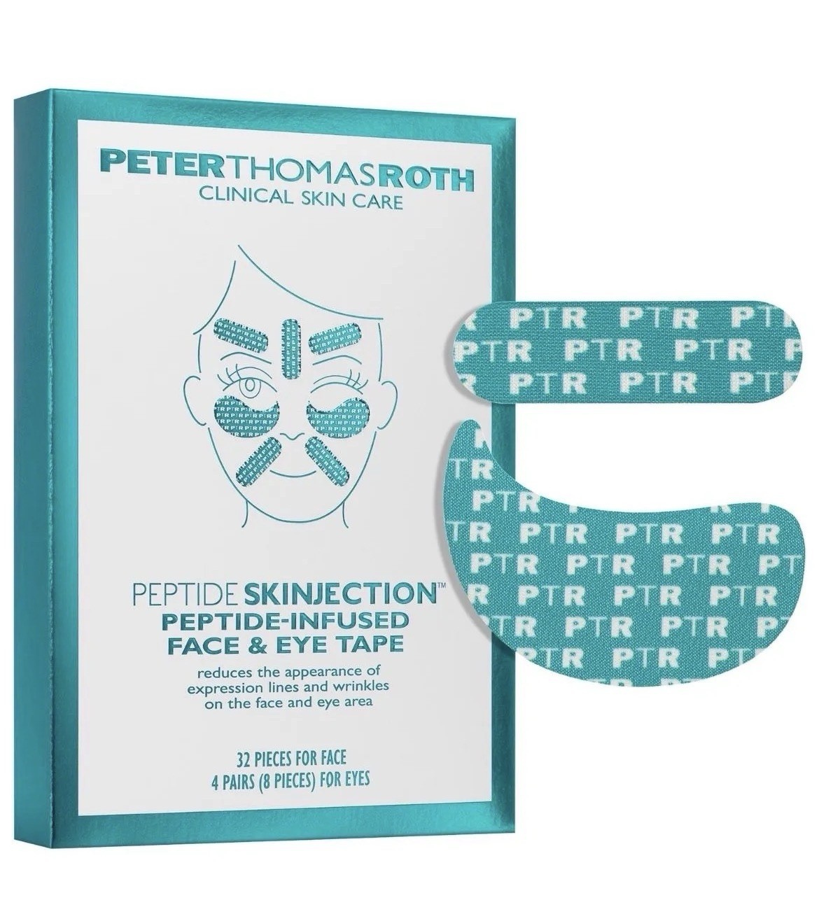 Peter Thomas Roth Peptide Skinjection Peptide-Infused Face & Eye Tape, 40pcs NIB
