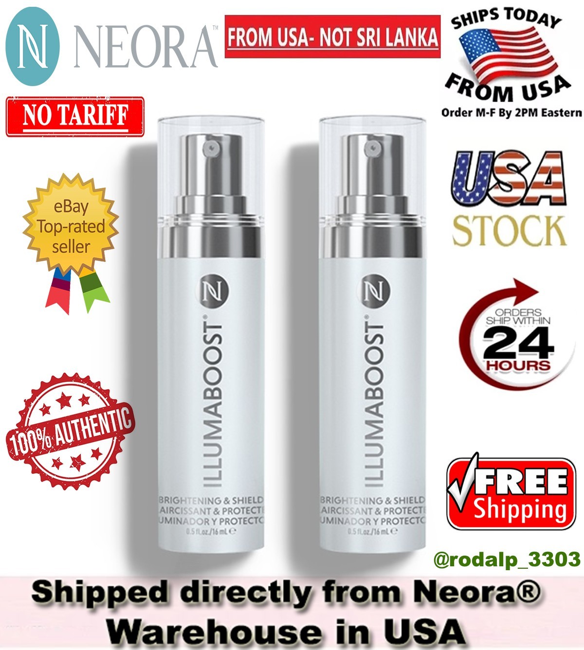 Neora IllumaBoost Brightening Vitamin C Serum – 2 bottles/0.3 fl.oz per bottle