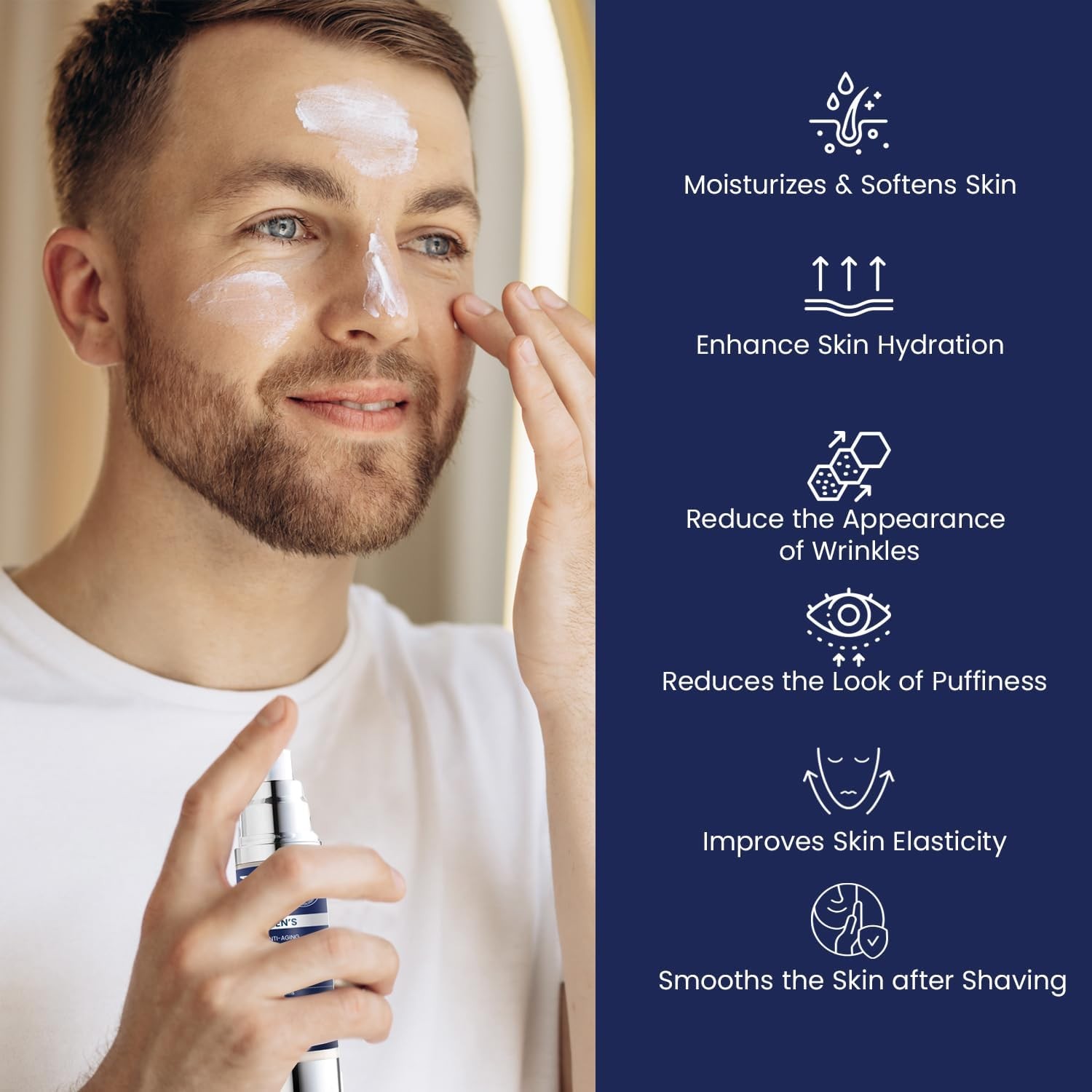 Uttse 6-in-1 Mens Face Moisturizer Face Cream for Men – Reduce the Look of Ey…